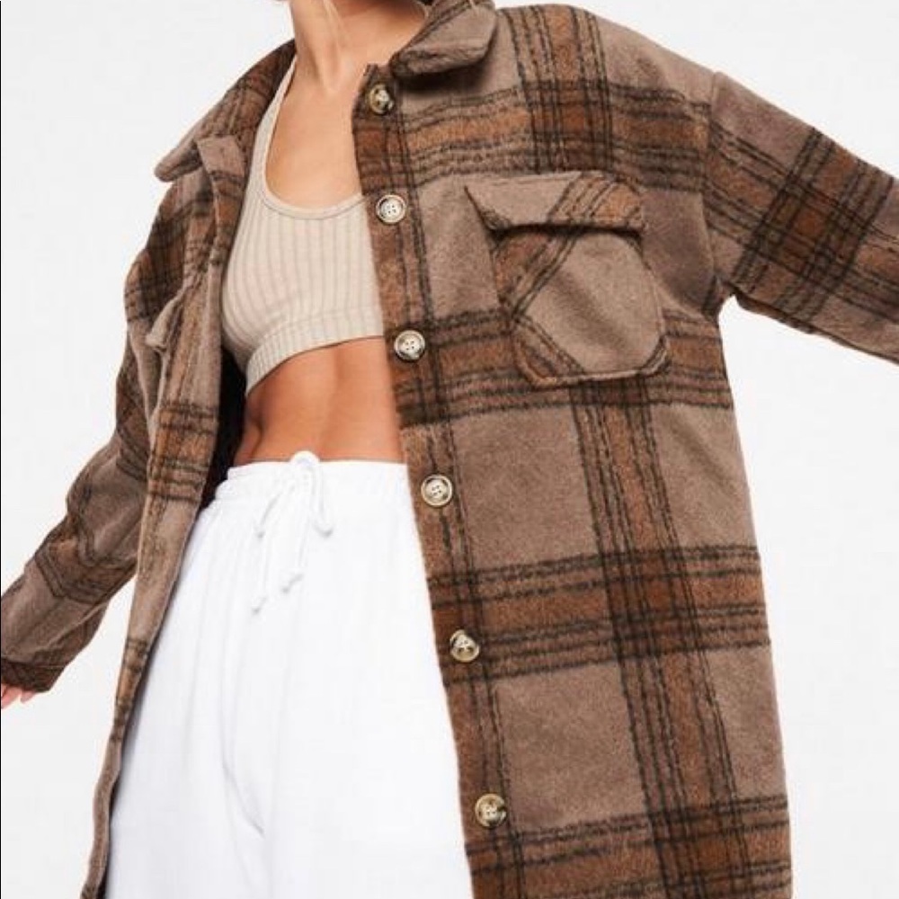 Missguided Plaid Shacket - Picture 1 of 3